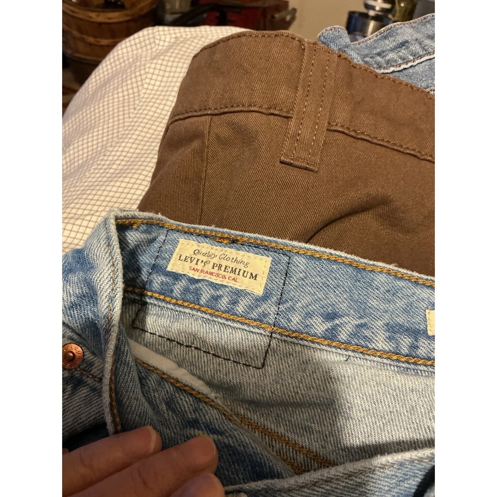 Levi's Premium Denim Wedgie Button Fly Jeans 26 Shredded Grunge Stone Wash BIG E - Picture 6 of 7